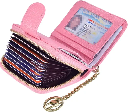 Vista 3 de Beurlike billetera de cuero, con tarjetero con bloqueo RFID, organizador, billetera segura para mujer