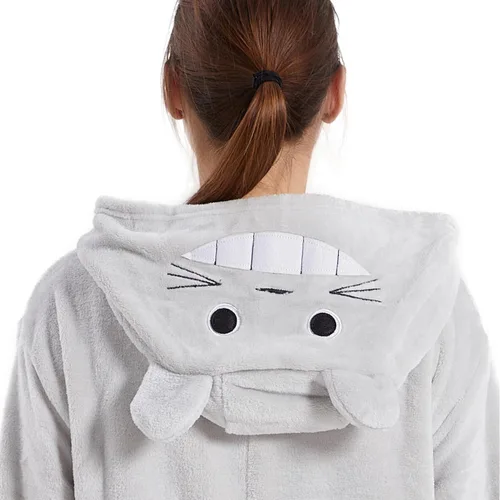 Vista 3 de U-ParBoo Pijama mameluco para adultos de franela con dibujos animados de animales para cosplay de Halloween