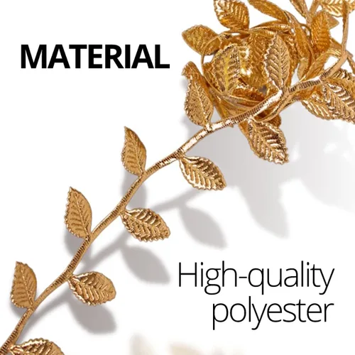 Vista 2 de Guirnalda de hojas de oro artificial de 10 yardas para manualidades, guirnalda de fiestas, bodas, enredaderas artificiales