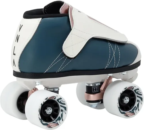 Vista 2 de VNLA Jade Jam Patines de ruedas – Patines de interior de mermelada y ritmo con bota de cuero – Backspin 2.441 in 92A ruedas – Placa Gorilla Vanilla