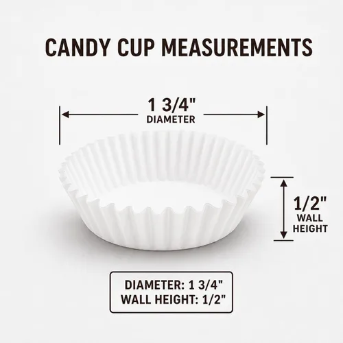 Vista 4 de #601 - Tazas de papel blanco para dulces, paquete de 1000 suministros para hacer dulces