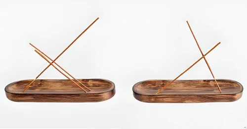 Vista 9 de Soporte para incienso, quemador de incienso/colector de cenizas, bandeja de incienso de madera hecha a mano para el hogar, meditación y yoga, gran
