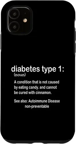 Vista 8 de Funda gráfica divertida para diabetes para iPhone 16 tipo 1