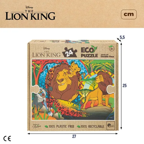 Vista 8 de Puzzle Infantil The Lion King Doble cara 24 Piezas 70 x 1,5 x 50 cm (12 Unidades)