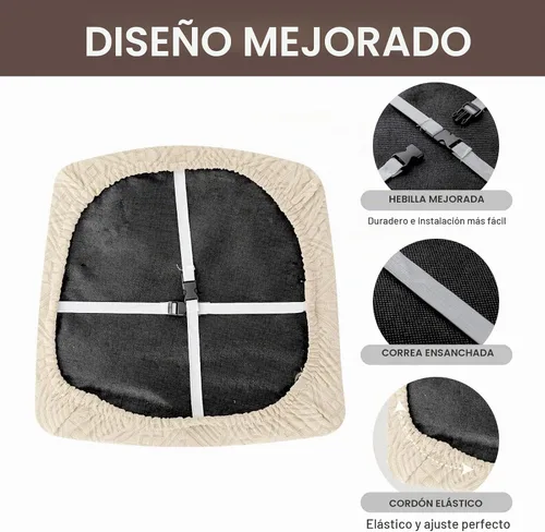 Vista 4 de Genina Fundas de asiento de silla impermeables para comedor, funda protectora para cocina, hotel (4, patrón 1-beige)