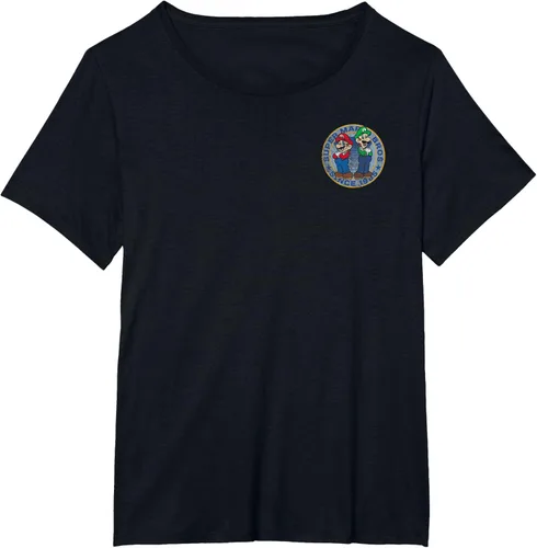 Vista 28 de Super Mario Bros Luigi Left Chest Since 1985 - Camiseta gráfica Negro
