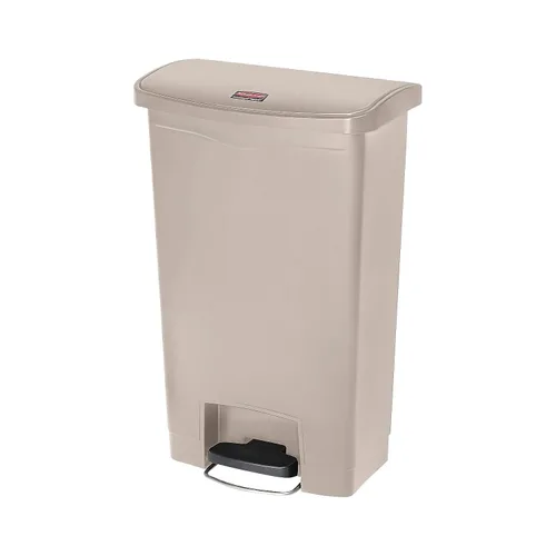 Vista 47 de Rubbermaid Commercial Products - Bote de basura Streamline Slim con pedal Papelera de plástico, 4 galones (15 litros), color rojo, con manos
