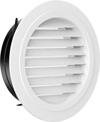 Vista 11 de Hon&Guan Respiradero de Escape de Alero de 3 pulgadas, Cubierta de Ventilación de Aire Redonda de 3'' con Malla Antimoscas Incorporada para Baño