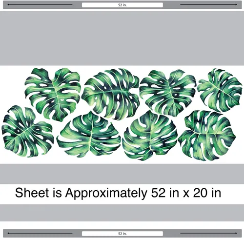 Vista 2 de Tropical Monstera Deliciosa - Vinilo decorativo para pared, diseño de planta de filodendro tropical Chromantics