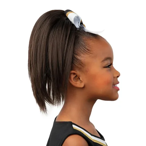Vista 6 de Girly Curls Porrista 11 pulgadas - Cola de caballo recta para niñas y adolescentes (ángel)
