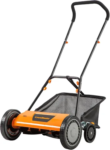Vista 9 de LawnMaster LMRM1401 - Cortacésped con carrete de empuje (14 pulgadas, 5 cuchillas)