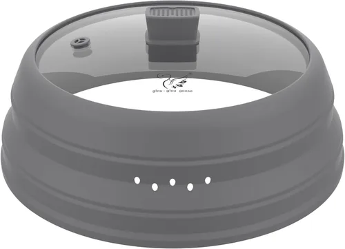Vista 11 de Cubierta alta para salpicaduras de microondas, tapa protectora de vidrio de 5.8 pulgadas de altura con silicona plegable para plato de olla de Negro