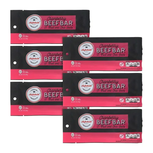 Vista 13 de Aufschnitt Barras de res de chocolate picantes con chocolate oscuro y semillas de chía Certificado Glatt Kosher Sin gluten, sin nitritos, 6