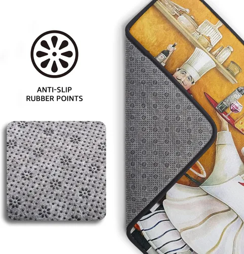 Vista 5 de Fat Chef - Alfombras y tapetes de cocina antideslizantes, lavables, acolchados, antifatiga para fregadero y baño, tapete de 39 x 20 pulgadas