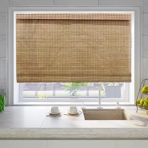 Vista 16 de LETAU Persianas romanas de madera sin cordón, sin taladro, sin herramientas, persianas romanas de bambú con filtro de luz para interiores, hogar