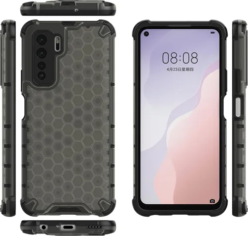 Vista 107 de Pzwoxukhov Funda compatible con Huawei Nova 3i, compatible con Huawei P Smart+ 2018 Honeycomb Anti-Drop Shock-Absorbing Case Negro