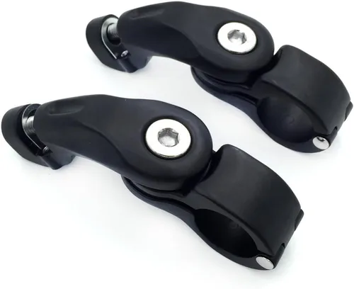 Vista 4 de HK MOTO - Kit 111 - Kit de montaje de clavijas de pie ajustable en ángulo corto negro de 2.5 pulgadas para protector de motor de 1.25