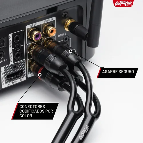 Vista 6 de Install Link - Cable de audio RCA para subwoofer o cable estéreo, adaptador en Y 1-hembra a 2-macho divisor, paquete de 2 Pure OFC Copper, 1ft
