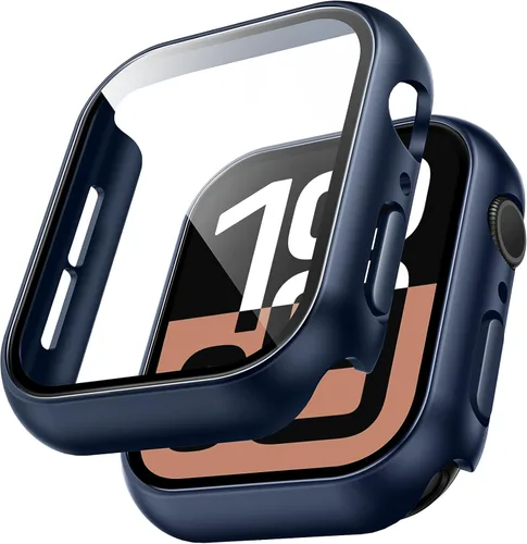 Vista 18 de TAURI - Juego de 2 carcasas rígidas para Apple Watch Series 10 (2024) 46mm, con protector de pantalla de cristal templado PC