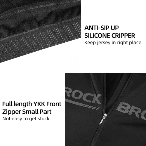 Vista 4 de ROCKBROS Cycling Jersey Men Long Sleeve Bike Shirt Bike Jersey for Men with Full Zipper and Rear Pockets Fit Outdoor Sports