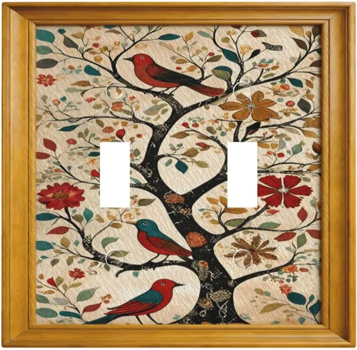Vista 128 de Cubiertas de Interruptor de Luz Artísticas Decorativas Boho Figura Abstracta Interruptor de Pared Único Placa de Interruptor Decorativo Placa