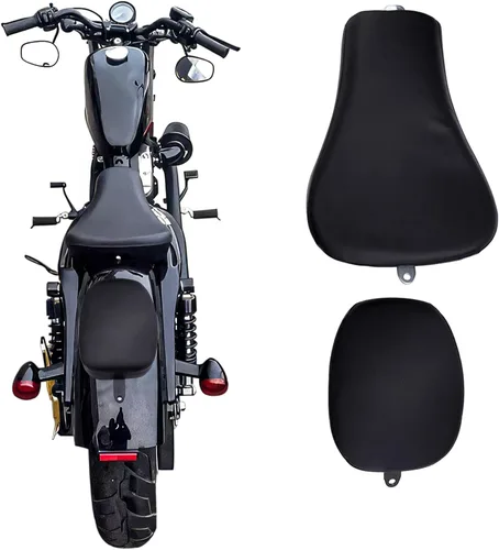 Vista 9 de DREAMIZER Asiento de Motocicleta para Conductor Asiento Delantero Individual Compatible con Sportster 48 72 Iron 883 XL883 Forty Eight XL1200 Negro
