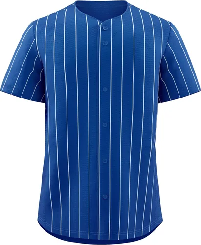 Vista 6 de KXK Camiseta de béisbol en blanco para hombre, camisas casuales con botones, manga corta, uniforme deportivo de equipo activo