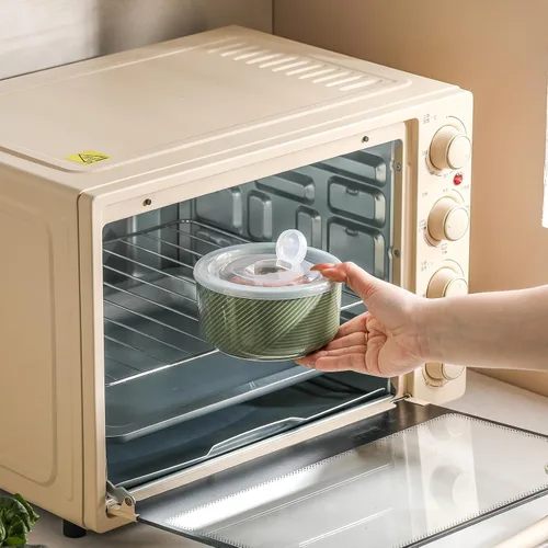 Vista 4 de Cuencos de cerámica con tapas: recipientes de almacenamiento de alimentos aptos para microondas de 20 onzas para sopa, ensalada, cereales, sobras