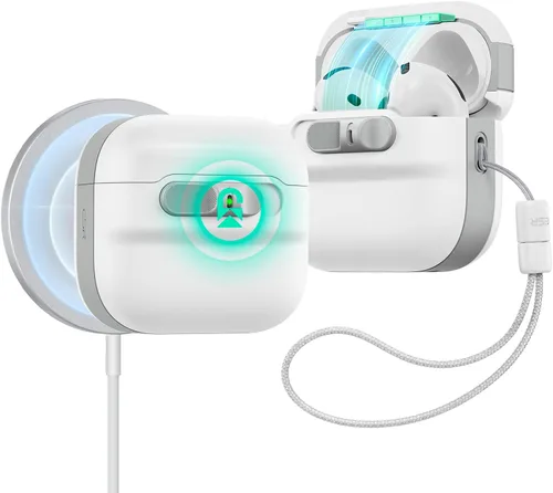 Vista 15 de ESR Funda para AirPods Pro (2023/2022/2019, 2ª/1ª generación), compatible con Airpods Pro 2 (cable USB-C/Lightning), listo para MagSafe, bloqueo