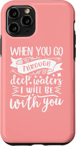 Vista 27 de iPhone 16 Bible Verse Isaiah 43:2 Christian Quote Motivational Gifts Case
