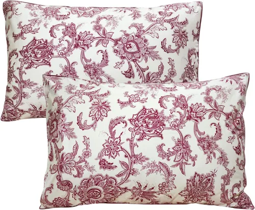 Vista 10 de FADFAY Fundas de almohada de 20 x 30 pulgadas, fundas de almohada de lujo con diseño floral de peonía, 100% algodón egipcio, 2 piezas