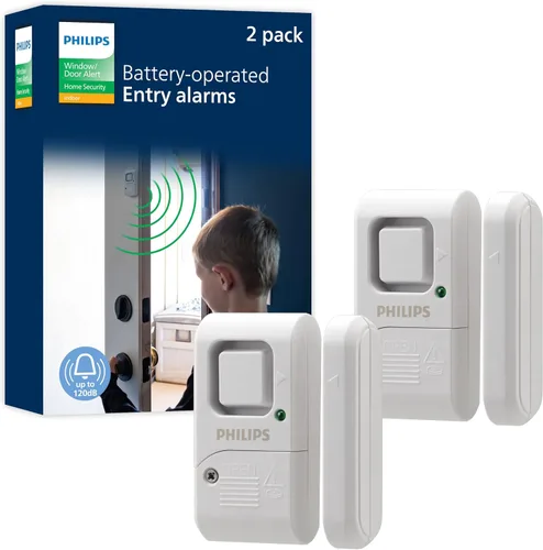 Vista 6 de Philips Alarma de seguridad personal para ventanas y puertas, paquete de 4