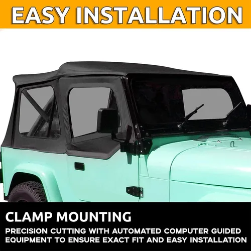 Vista 4 de KUAFU - Parte superior suave compatible con Jeep Wrangler YJ 1987-1995 de 2