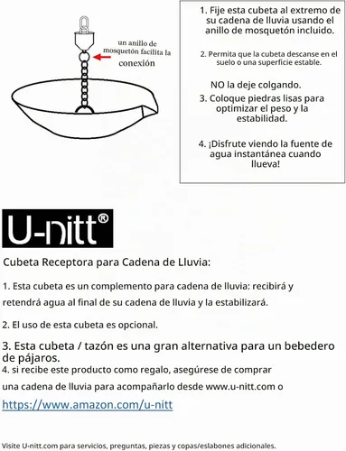 Vista 9 de U-nitt Cuenco Colector de Derrames de 12 pulgadas Cuenca Colectora de Bajante para Anclaje y Estaca de Cadena de Lluvia Recolección de Agua