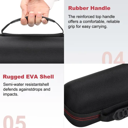Vista 4 de LTGEM - Carcasa rígida de EVA para altavoz Bluetooth Bose SoundLink Revolve or Revolve (Serie II) con bolsillo de malla, color negro
