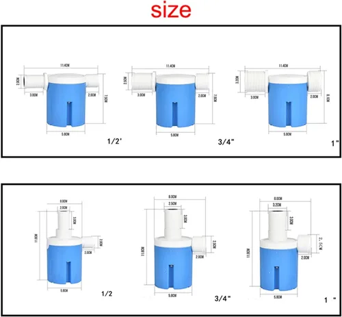 Vista 3 de 3/4" Fully Automatic Float Valve DN15 Water Level Control Valve Anti Corrosion Nylon Ball Valve(BLUE_ES)