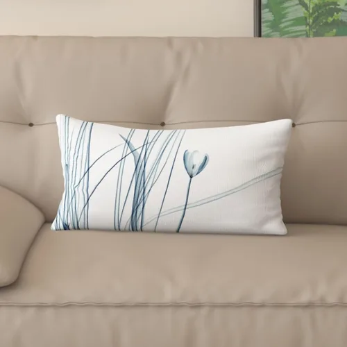 Vista 2 de Funda de almohada minimalista moderna con textura con estampado floral creativo, funda de cojín cuadrada impresa digital para sofá de sala de estar