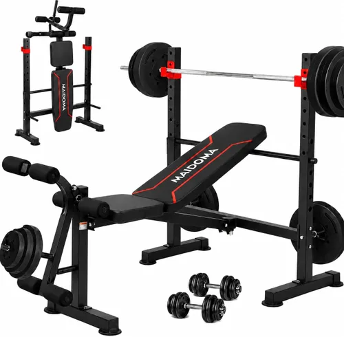 Vista 9 de MAIDOMA Foldable 1500LBS Capacity 8 IN 1 Weight Bench Set with Leg Extension/Squat Rack/Preacher Curl, Adjustable Bench Press for Home Gym Full Body