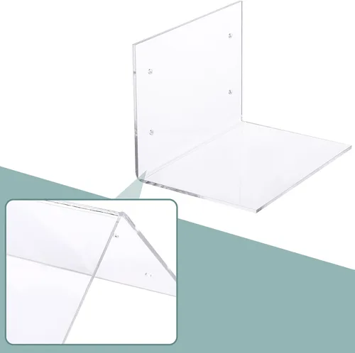 Vista 4 de Tenceur Estantería flotante invisible de 6 piezas para pared, organizador de libros montado en la pared, estantes flotantes acrílicos