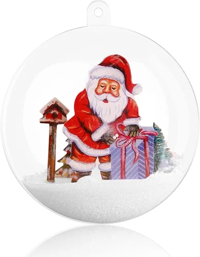 Vista 8 de AGM - 20 bolas de adornos rellenables de plástico transparente de 1.97 pulgadas, bolas de adornos colgantes para árbol de Navidad, manualidades