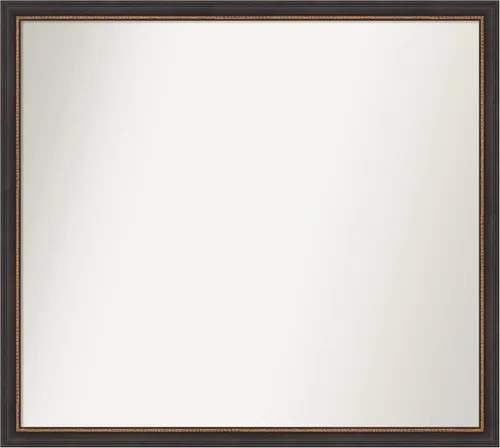 Vista 217 de Amanti Art Espejo de baño negro para sobre el fregadero, 23 x 23 pulgadas, espejo cuadrado negro Ashton, marco de madera tradicional mediano, se
