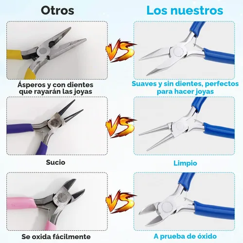 Vista 3 de Shynek Herramientas de alicates para hacer joyas, 8 piezas de alicates de joyería para suministros de fabricación de joyas