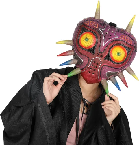 Vista 5 de Pigmiss Máscara de Halloween aterradora y realista, disfraz de Halloween, cosplay, accesorios novedosos para adultos y adolescentes