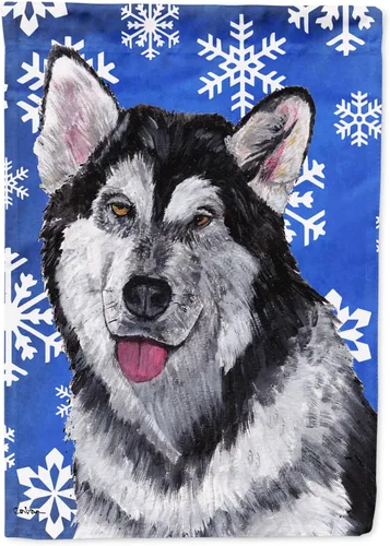 Vista 16 de Caroline's Treasures SC9374GF Bulldog English Snow flakes Holiday Garden Flag Buzón Bandera decorativa para patio exterior, patio, obras de arte