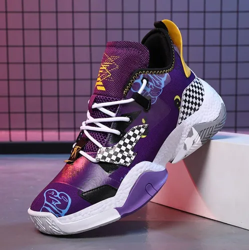 Vista 4 de VV87 Tenis de baloncesto unisex con estilo alto para correr, atléticos y transpirables