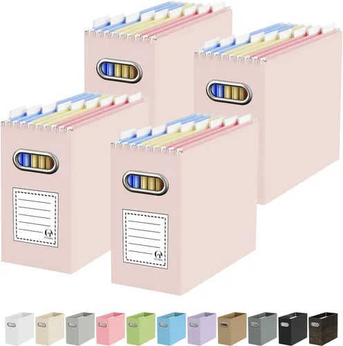 Vista 57 de Oterri Caja Organizadora de Archivos de Cartón para Carpetas Colgantes Tamaño Carta, Caja de Archivos para Escritorio de Computadora, Archivador