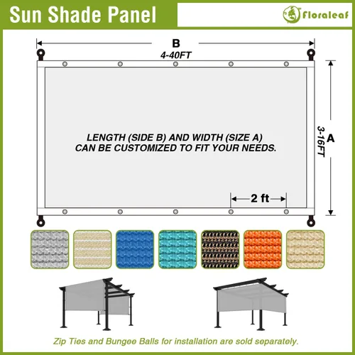 Vista 6 de Cubierta de Sombra para Pérgola de 3'×4' Toldo de Repuesto Universal para Patio Exterior Porche Patio Trasero Cenador con Ojales Varillas