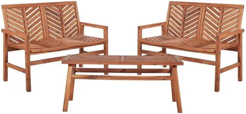 Vista 17 de Walker Edison Furniture Company - Mesa auxiliar rectangular para terraza al aire libre, madera de Chevron para todo tipo de clima