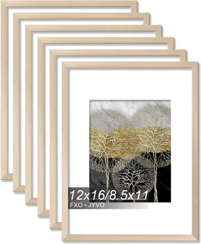 Vista 146 de Fxojyvo Marco de Fotos de 4x6, Muestra Foto de 3.5x5 con Paspartú o 4 x 6 Sin Paspartú, Liviano y de Alta Transparencia Marco de 4 por 6 para Pared