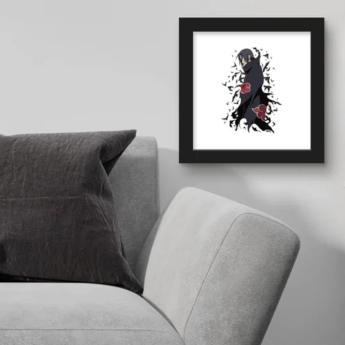 Vista 4 de Gallery Pops Naruto Shippuden - Arte de pared Itachi Uchiha, versión enmarcada negra, 12 x 12 pulgadas